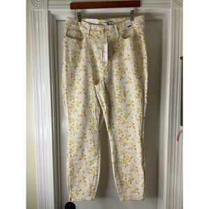 NWT Judy Blue Women's 14W Skinny Fit Mid Rise Floral Print Jeans In White
